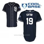 Maglia Baseball Uomo San Diego Padres Tony Gwynn 19 Blu Blu Alterner Cool Base