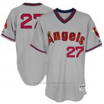 Maglia Baseball Uomo Los Angeles Angels Mensangels Mike Trout Grigio 1977 Turn Back The Clock