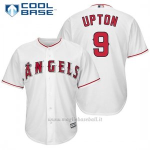 Maglia Baseball Uomo Los Angeles Angels 9 Justin Upton Biancohome Giocatore Cool Base