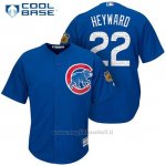 Maglia Baseball Uomo Chicago Cubs 22 Jason Heyward 2017 Allenamento Primaverile Cool Base Giocatore