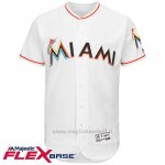 Maglia Baseball Uomo Miami Marlins Blank Bianco Flex Base Autentico Collezione