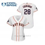 Maglia Baseball Donna Houston Astros 28 Robinson Chirinos 2019 World Series Bound Cool Base Bianco