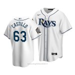 Maglia Baseball Bambino Tampa Bay Rays Diego Castillo 2020 Primera Replica Bianco