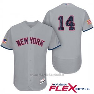 Maglia Baseball Uomo New York Yankees 2017 Estrellas y Rayas Starlin Castro Grigio Flex Base