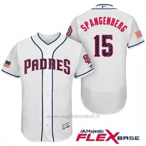 Maglia Baseball Uomo San Diego Padres 2017 Estrellas y Rayas Cory Spangenberg Bianco Flex Base