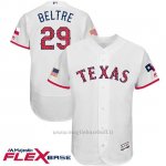 Maglia Baseball Uomo Texas Rangers 2017 Estrellas y Rayas Adrian Beltre Bianco Flex Base