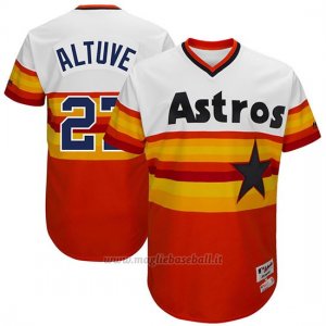 Maglia Baseball Uomo Houston Astros Houston Astros Bianco 1977 Turn Back The Clock