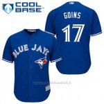 Maglia Baseball Uomo Toronto Blue Jays Ryan Goins 17 Blu Alterner Cool Base
