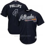 Maglia Baseball Uomo Atlanta Braves 4 Brandon Phillips Blu Alterner Cool Base