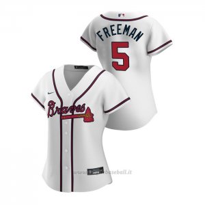Maglia Baseball Donna Atlanta Braves Freddie Freeman 2020 Replica Primera Bianco