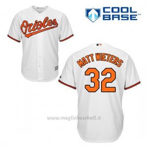 Maglia Baseball Uomo Baltimore Orioles 32 Matt Wieters Bianco 1ªCool Base