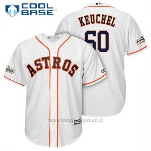 Maglia Baseball Uomo Houston Astros 2017 Postseason Dallas Keuchel Bianco Cool Base