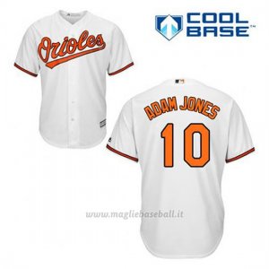 Maglia Baseball Uomo Baltimore Orioles 10 Adam Jones Bianco 1ªCool Base
