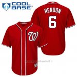 Maglia Baseball Uomo Washington Nationals Anthony Rendon 6 Rosso Alterner Cool Base