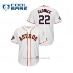 Maglia Baseball Uomo Houston Astros 22 Josh Reddick 2019 World Series Bound Cool Base Bianco
