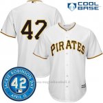 Maglia Baseball Uomo Pittsburgh Pirates Jackie Robinson Cool Base Bianco Majestic