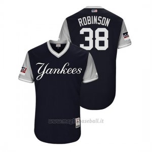Maglia Baseball Uomo New York Yankees Shane Robinson 2018 Llws Players Weekend Robinson Blu