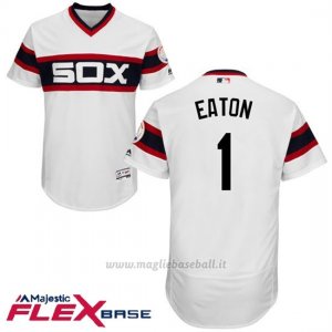 Maglia Baseball Uomo Chicago White Sox 1 Adam Eaton Bianco Autentico Collezione Alterner Flex Base