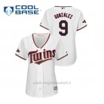 Maglia Baseball Donna Minnesota Twins 9 Marwin Gonzalez 2019 Postseason Cool Base Bianco