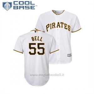 Maglia Baseball Bambino Pittsburgh Pirates Josh Bell Cool Base Majestic 1ªBianco