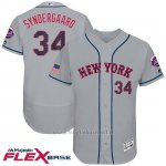 Maglia Baseball Uomo New York Mets 2017 Estrellas y Rayas Noah Syndergaard Grigio Flex Base