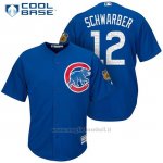 Maglia Baseball Uomo Chicago Cubs 12 Kyle Schwarber 2017 Allenamento Primaverile Cool Base Giocatore