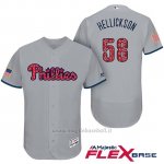 Maglia Baseball Uomo Philadelphia Phillies 2017 Estrellas y Rayas Jeremy Hellickson Grigio Flex Base