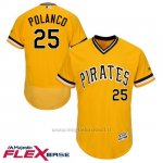 Maglia Baseball Uomo Pittsburgh Pirates Gregory Polanco Majestic Autentico Collezione Or Flex Base