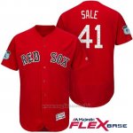 Maglia Baseball Uomo Boston Red Sox 41 Chris Sale Rosso 2017 Allenamento Primaverile Flex Base Giocatore