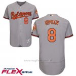 Maglia Baseball Uomo Baltimore Orioles 8 Cal Ripken Majestic Autentico Collezione Flex Base Grigio