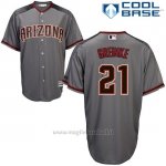 Maglia Baseball Uomo Arizona Diamondbacks 21 Zack Greinke Grigio Nero Autentico Cool Base