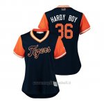 Maglia Baseball Donna Detroit Tigers Blaine Hardy 2018 Llws Players Weekend Hardy Boy Blu