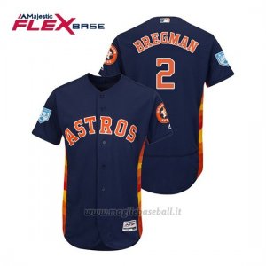 Maglia Baseball Uomo Houston Astros Alex Bregman Flex Base Entrenamiento De Primavera 2019 Blu