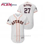 Maglia Baseball Uomo Houston Astros 27 Jose Altuve 2019 World Series Bound Flex Base Bianco
