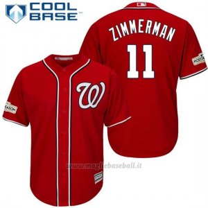 Maglia Baseball Uomo Washington Nationals 2017 Postseason Ryan Zimmerman Scarlet Cool Base