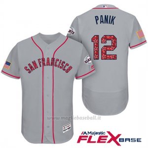 Maglia Baseball Uomo San Francisco Giants 2017 Estrellas y Rayas Joe Panik Grigio Flex Base