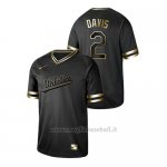 Maglia Baseball Hombre Oakland Athletics Khris Davis 2019 Golden Edition Nero