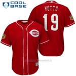 Maglia Baseball Uomo Cincinnati Reds Joey Votto 19 Scarlet 2017 Allenamento Primaverile Cool Base Giocatore