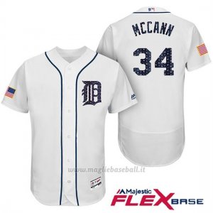 Maglia Baseball Uomo Detroit Tigers 2017 Estrellas y Rayas James Mccann Bianco Flex Base