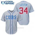 Maglia Baseball Uomo Chicago Cubs 34 Jon Lester Grigio Alterner Cool Base