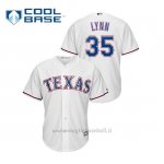 Maglia Baseball Uomo Texas Rangers 35 Lance Lynn Cool Base Bianco