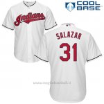 Maglia Baseball Uomo Cleveland Indians Danny Salazar 31 Bianco Autentico Collezione Cool Base
