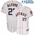 Maglia Baseball Uomo Houston Astros Jose Altuve Majestic Autentico Collezione Bianco Cool Base