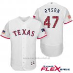 Maglia Baseball Uomo Texas Rangers 2017 Estrellas y Rayas Sam Dyson Bianco Flex Base