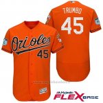 Maglia Baseball Uomo Baltimore Orioles 45 Mark Trumbo Arancione 2017 Allenamento Primaverile Flex Base Giocatore