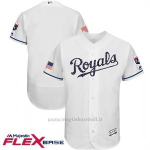 Maglia Baseball Uomo Kansas City Royals 2017 Estrellas y Rayas Bianco Flex Base