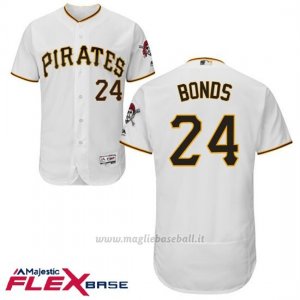 Maglia Baseball Uomo Pittsburgh Pirates Barry Bonds Majestic Autentico Collezione Flex Base Bianco Giocatore