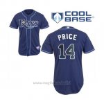 Maglia Baseball Uomo Tampa Bay Rays Blu David Price Majestic Cool Base Giocatore