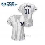 Maglia Baseball Donna New Y Ork Yankees 11 Brett Gardner 2019 Postseason Cool Base Bianco