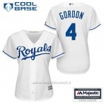 Maglia Baseball Uomo Kansas City Royals Alex Gordon 4 Bianco 1ªCool Base
